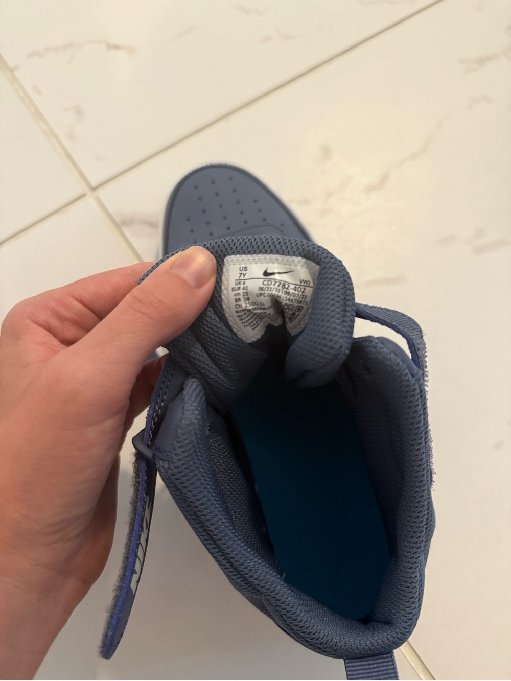 Nike Kids Navy Sneakers with White Swoosh - Picture 7 of 7